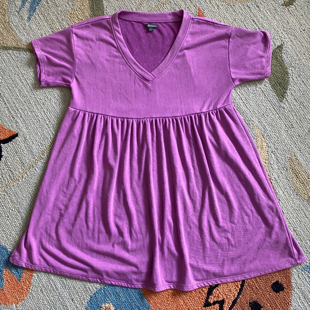 Wild Fable I Short Sleeve Babydoll Sweatshirt Dress I Purple I Cherry